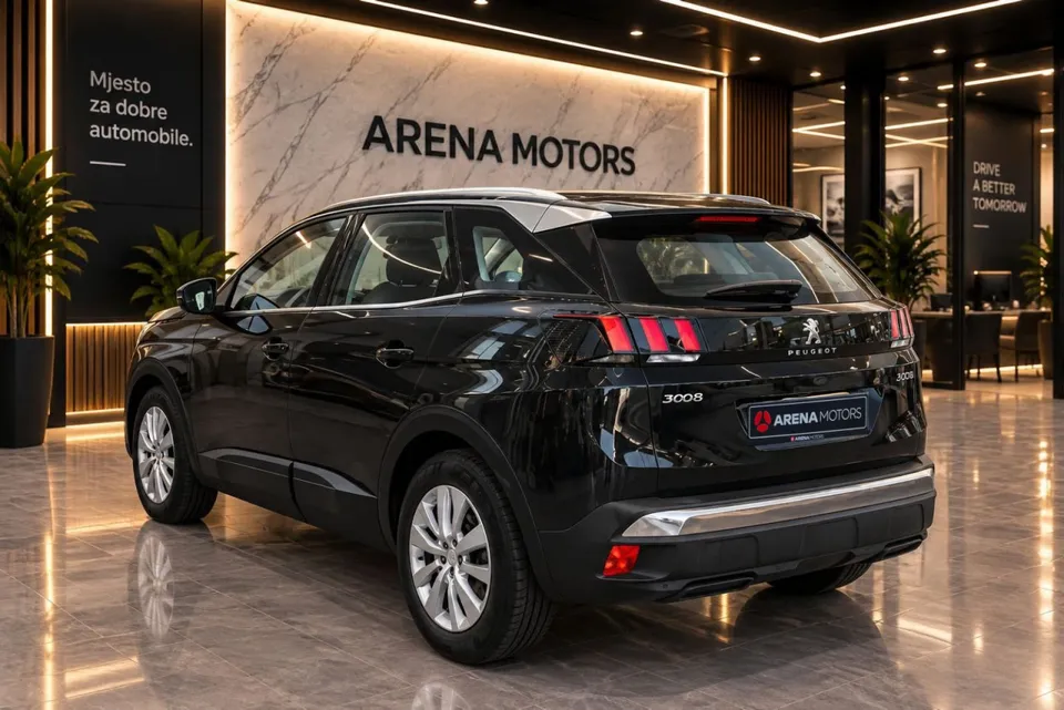 Peugeot 3008 straga lijevo, svjetla i hromirani branik