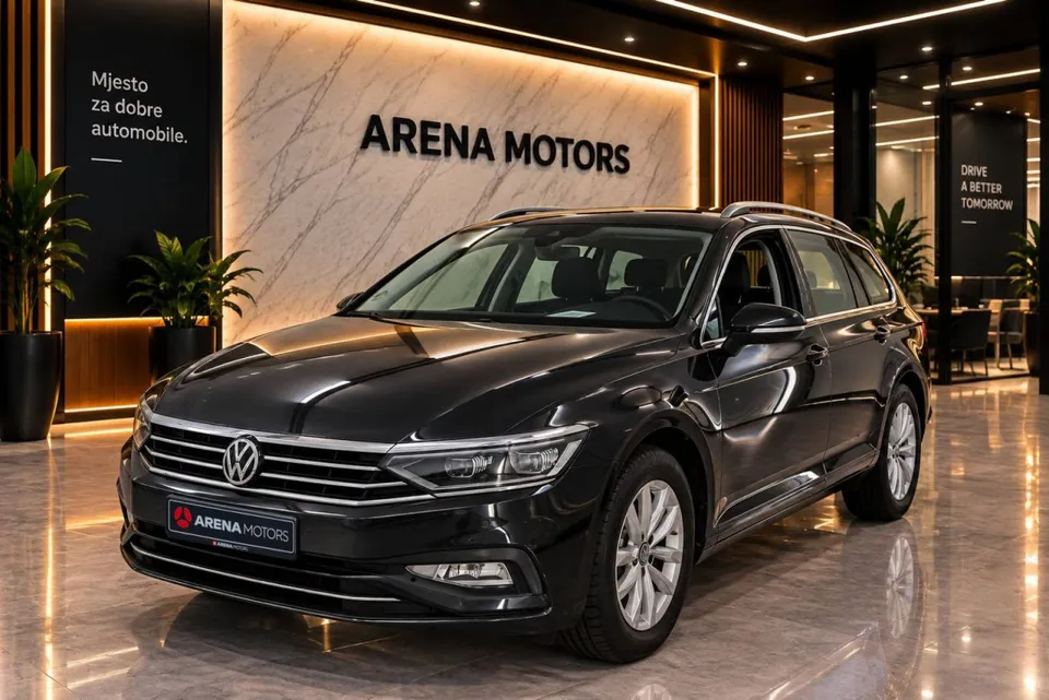 Volkswagen Passat Karavan, crna boja, prednji lijevi ugao u salonu