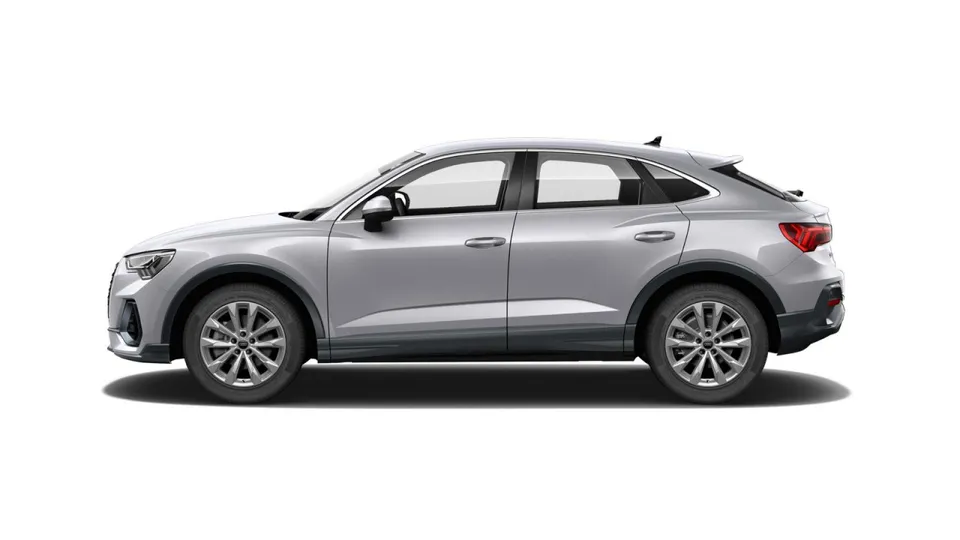 Audi Q3 Sportback, siva boja, bočni profil s kosom linijom krova