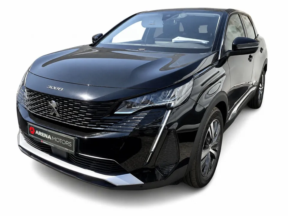 Peugeot 3008 crne boje, prednji lijevi ugao s maskom i LED farovima