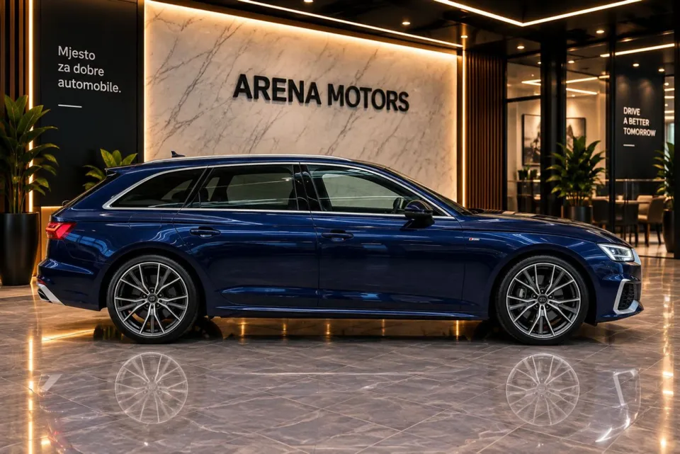Audi A4 Avant plave boje, desni bok s velikim alu felgama
