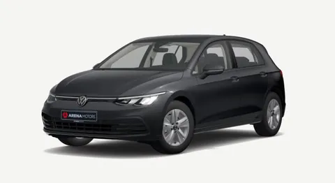 Volkswagen Golf 8 siva, prednji lijevi ugao, prikaz vozila na bijeloj pozadini