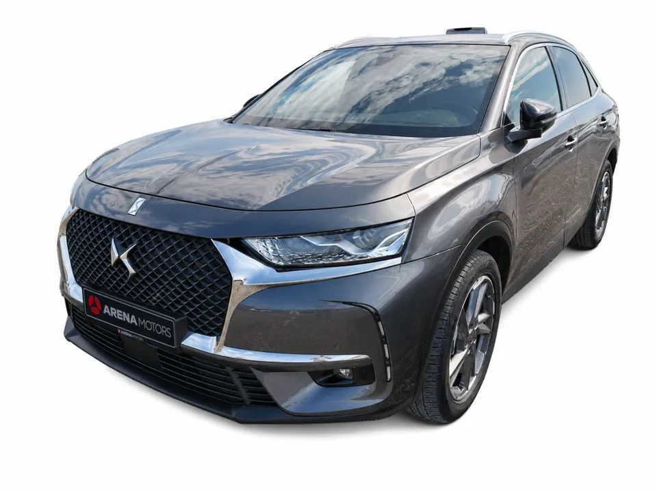 DS7 Crossback, siva metalik boja, prednji lijevi dio s maskom i LED farovima