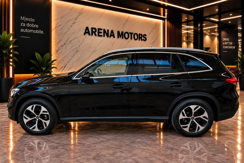 Crni Mercedes-Benz GLC 300 de, bočni profil s alu felgama