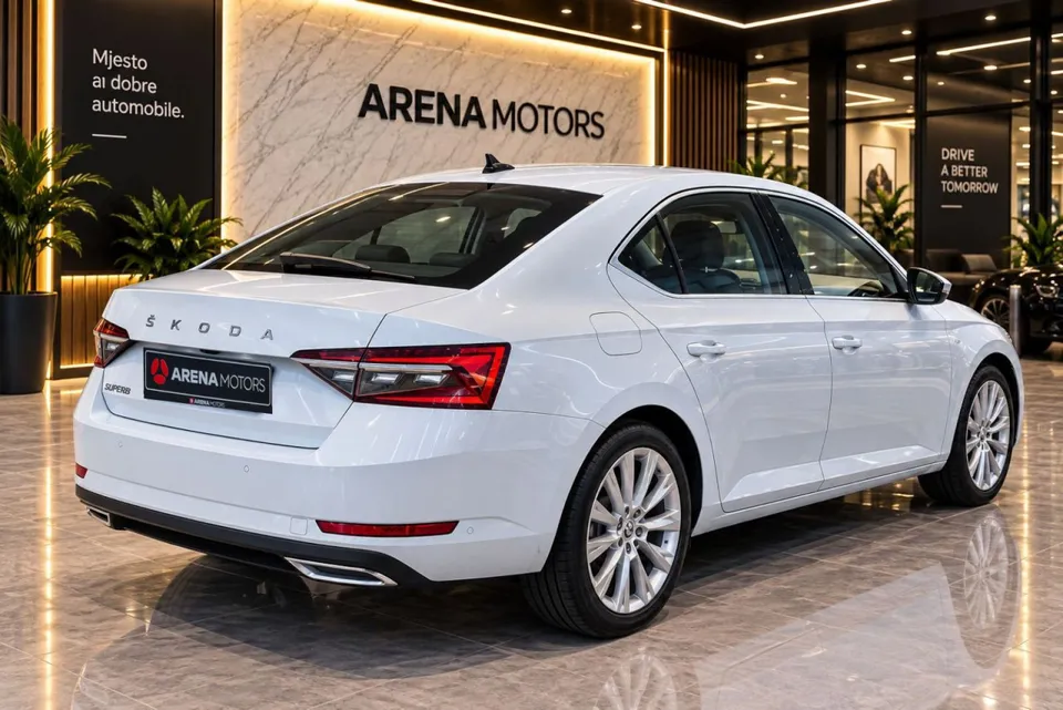 Škoda Superb, zadnji desni ugao s LED štopkama i alu felgom