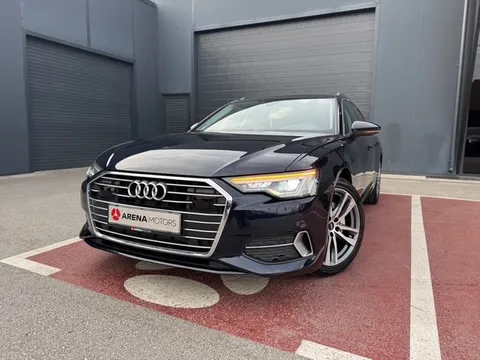 Audi A6 Avant plave boje, prednji lijevi pogled s LED svjetlima