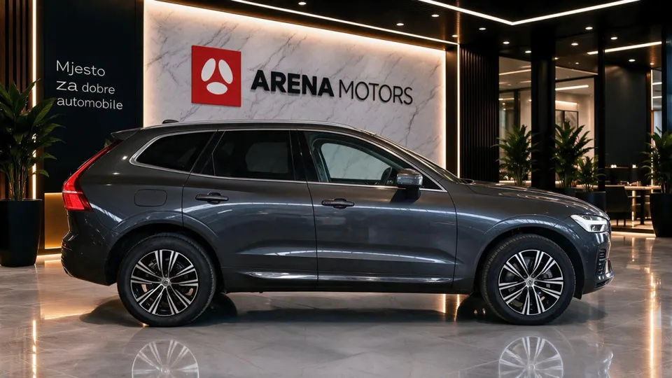 Volvo XC 60, bočni pogled s lijeve strane, alu felge i tamna karoserija u salonu