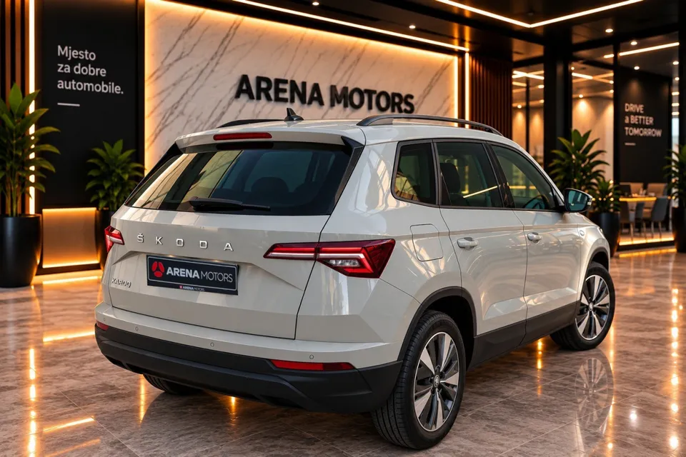Škoda Karoq, zadnji desni ugao, branik, stražnje staklo i alu felge