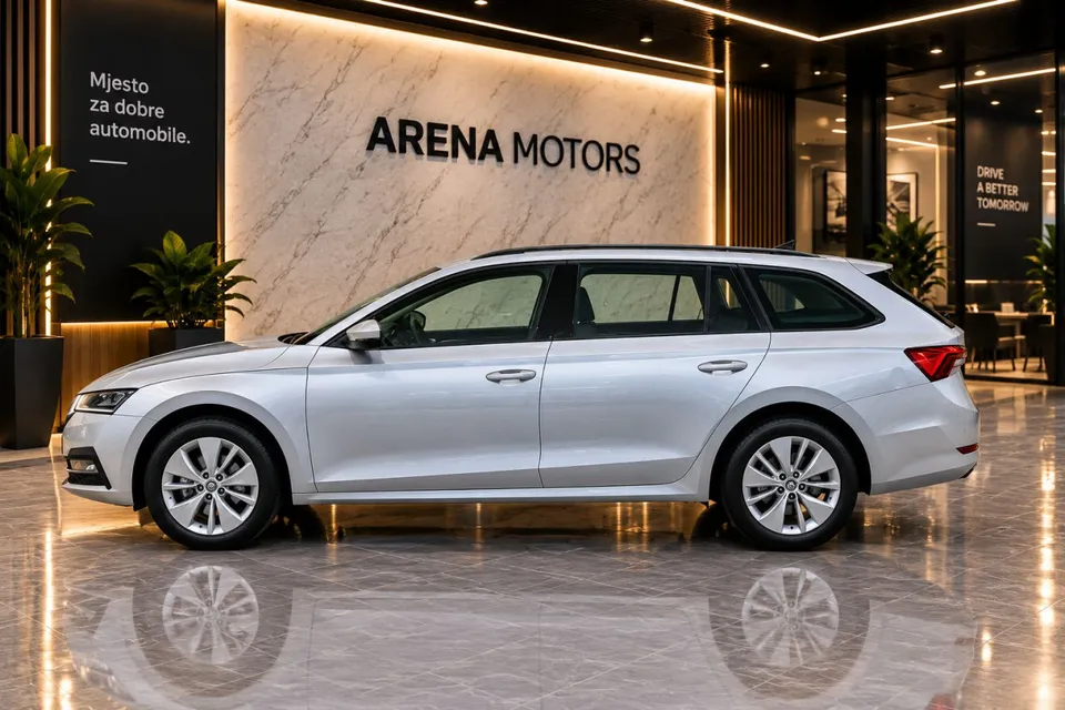 Škoda Octavia Karavan, lijevi bok vozila sive boje u salonu