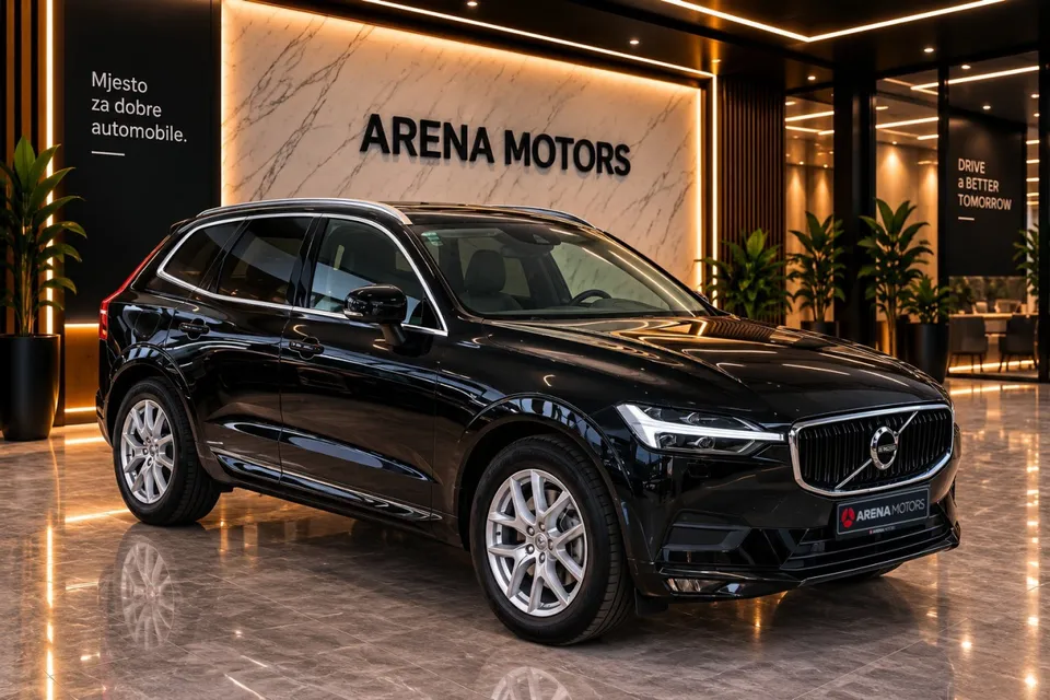 Crni Volvo XC60, prednji desni ugao i aluminijske felge