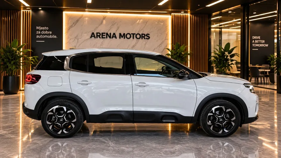 Citroen C5 Aircross, bijeli SUV, desni bok s aluminijskim felgama